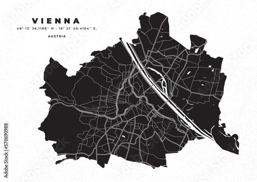 Vienna map vector poster flyer