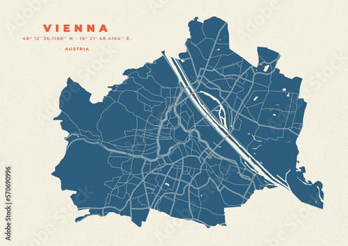 Vienna map vector poster flyer