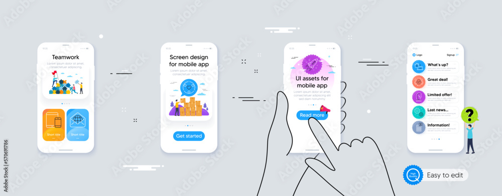 Set of Web mail, Calculator and Inclusion line icons. Phone ui interface. Include Work, Marketing strategy, Approved teamwork icons. Work home, Startup rocket, Mobile devices web elements. Vector Set of Web mail, Calculator and Inclusion line icons. Phone ui interface. Include Work, Marketing strategy, Approved teamwork icons. Work home, Startup rocket, Mobile devices web elements. Vector