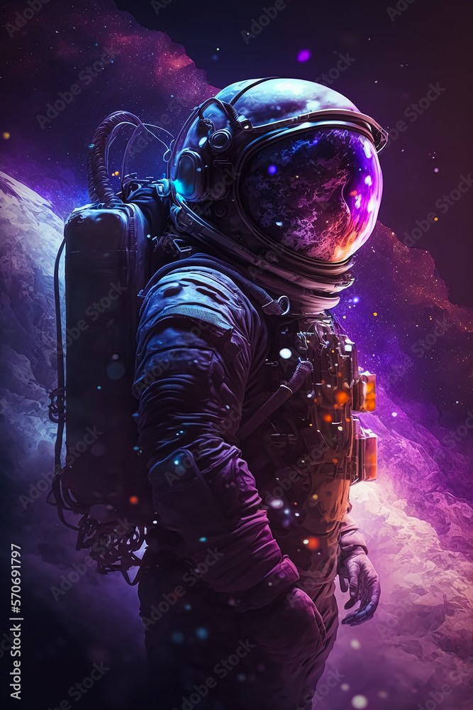 Astronaut in space, galaxy background, stargazing, stars and planets, a lot of stars, a lot of planets, amazing galaxy. Generative AI Astronaut in space, galaxy background, stargazing, stars and planets, a lot of stars, a lot of planets, amazing galaxy. Generative AI