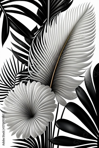 black and white flower background vector