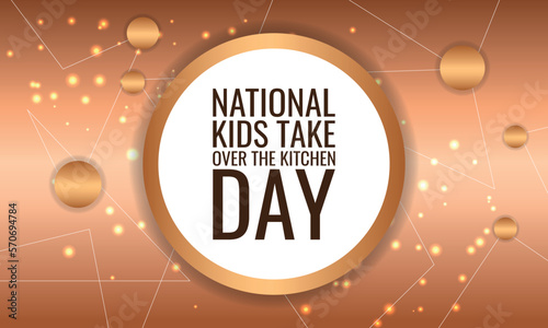 National Kids Take Over The Kitchen Day. Geometric design suitable for greeting card poster and banner
