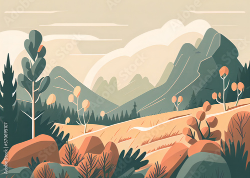 Flat design background wallpaper mountains landscape