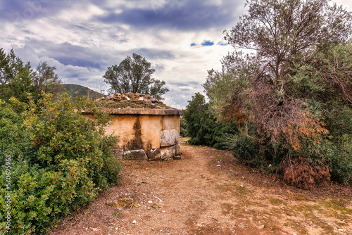 Old building in the archaeological site of Ramnous in Attica, Greece photo