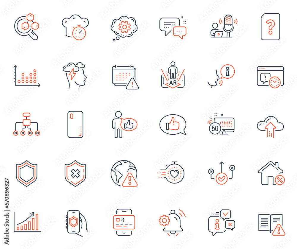 Technology icons set. Included icon as Dot plot, Augmented reality and Smartphone cover web elements. Notification bell, Correct way, 5g internet icons. Security, Cogwheel, Like web signs. Vector Technology icons set. Included icon as Dot plot, Augmented reality and Smartphone cover web elements. Notification bell, Correct way, 5g internet icons. Security, Cogwheel, Like web signs. Vector