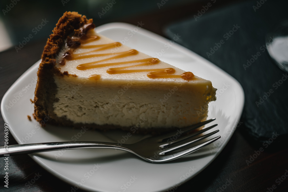 piece of cheesecake in a coffee shop in Western Ukraine piece of cheesecake in a coffee shop in Western Ukraine