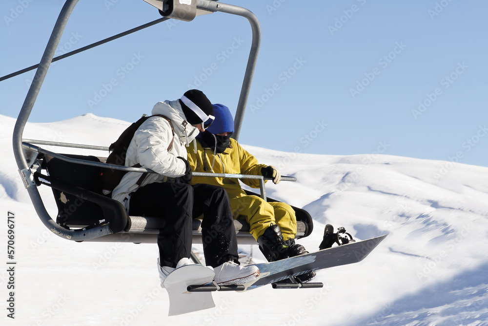 skier on the ski lift