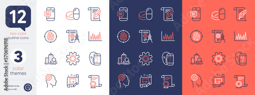 Set of Service, Line graph and Engineering line icons. Include 5g phone, Divider document, Certificate icons. Inspect, Medical drugs, Architect plan web elements. Face biometrics. Vector