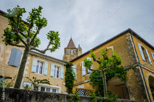 The quaint facades and bell tower of the church of Lavardens, in the south of France (Gers) © Pernelle Voyage