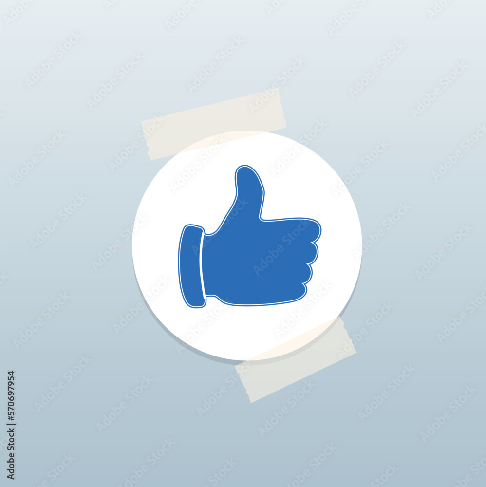 Thumbs Up Icon – Blue Like Button Sticker Design Thumbs Up Icon – Blue Like Button Sticker Design