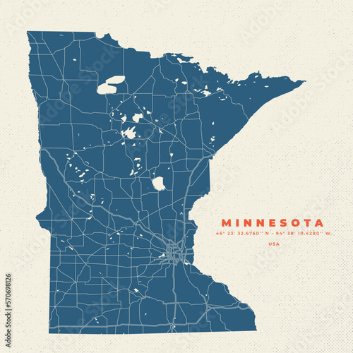 Minnesota Map Poster and Flyer