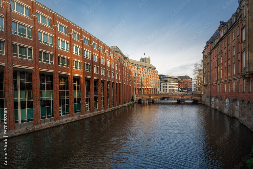 Alsterfleet Canal at Speicherstadt warehouse district - Hamburg, Germany