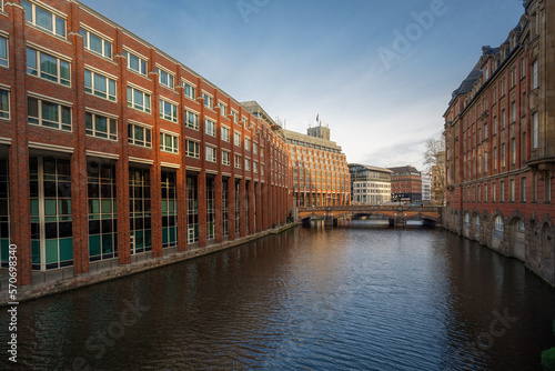 Alsterfleet Canal at Speicherstadt warehouse district - Hamburg, Germany
