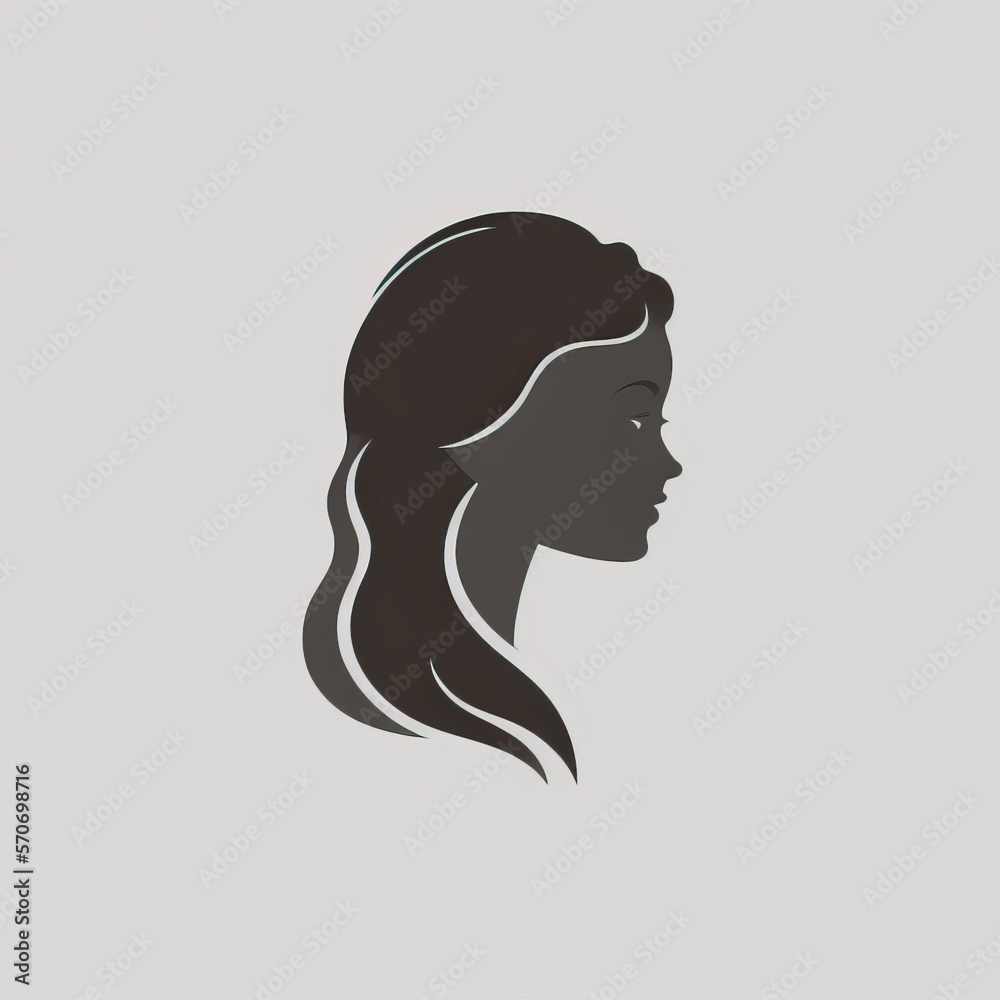 Simple minimalist icon, generative ai, woman