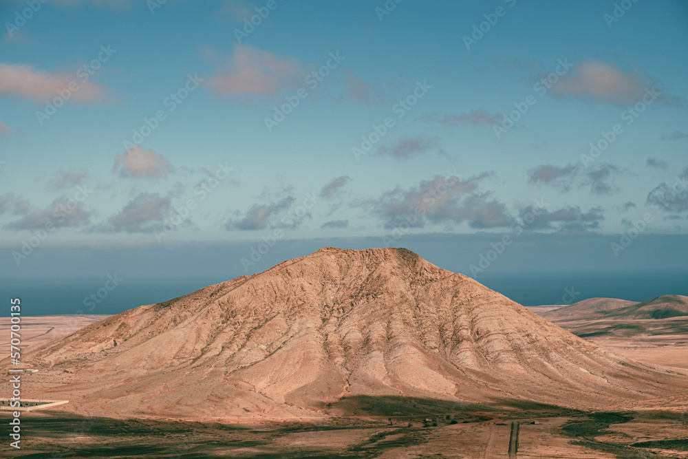 Tindaya, The magical and sacred mountain on the Fuerteventura Island of Canary Island, Spain
