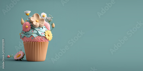 Spring Cupcake with Flowers...