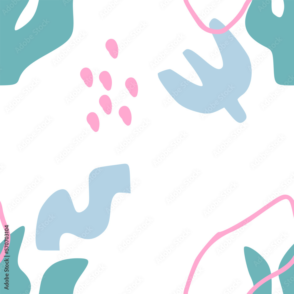 Abstract modern seamless pattern with color geometry shapes. Hand drawn different shapes texture. Modern doodle vector background with various shapes. Great for printing on textiles Abstract modern seamless pattern with color geometry shapes. Hand drawn different shapes texture. Modern doodle vector background with various shapes. Great for printing on textiles