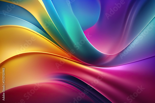 Papier peint Abstract colorful wave background for design created with generative AI technolo