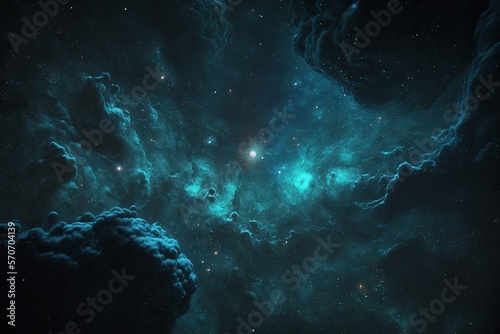 space background with nebulae "AI"