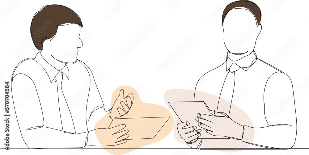 men working line drawing on white background vector men working line drawing on white background vector