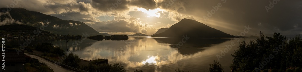 sunset on the fjord