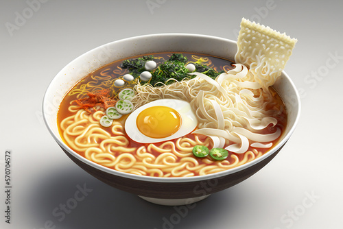 Ramen: Tonkotsu, Miso, Veggie, Korean, Cup Noodles - Visit Ramen San, Ichiran, Japan, Jinya, Menya  Enjoy Delicious Ramen Broth, White Background, Bowl, Chopsticks Nudle, Pasta, Beef, USA and Europe photo