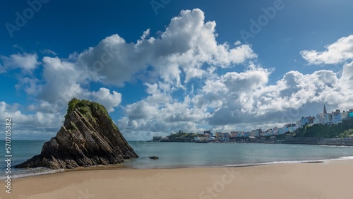 Tenby beach south Wales UK on a sunny summers day photo