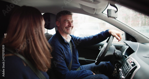 Fototapete Carpool Ride Share Car Service App
