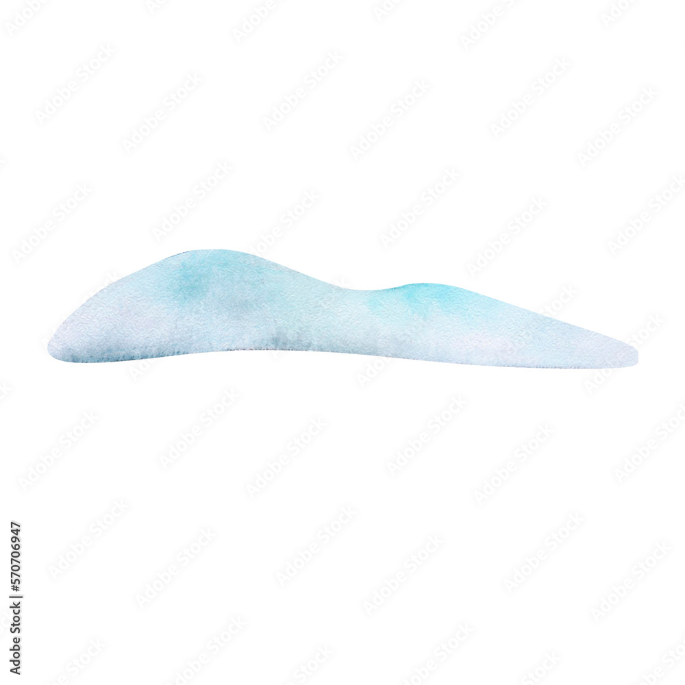 Obraz premium Snowdrifts footprints watercolor illustration isolated on white background. Northern sea element. Hand and drawn clipart for stickers, baby shower, cards, clothes, fabrics.