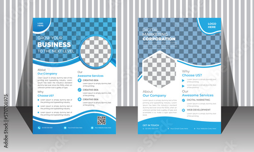 Modern corporate business flyer combo, cover design layout space for photo background, poster flyer pamphlet, A4 size colorful vector design.