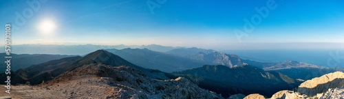 panorama of the sunset in the tahtaly mountains