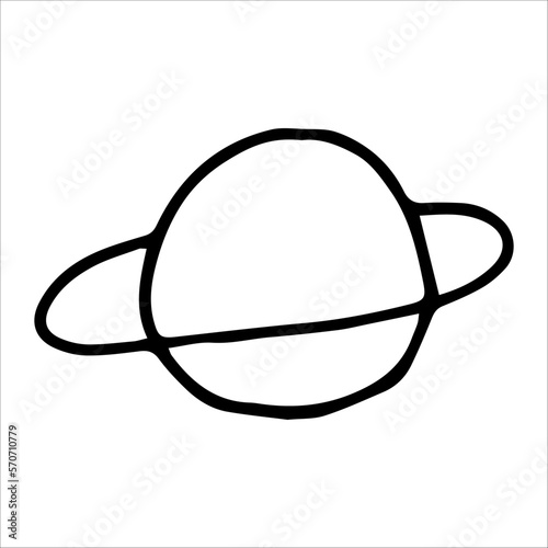 Vector drawing of the planet Saturn on
