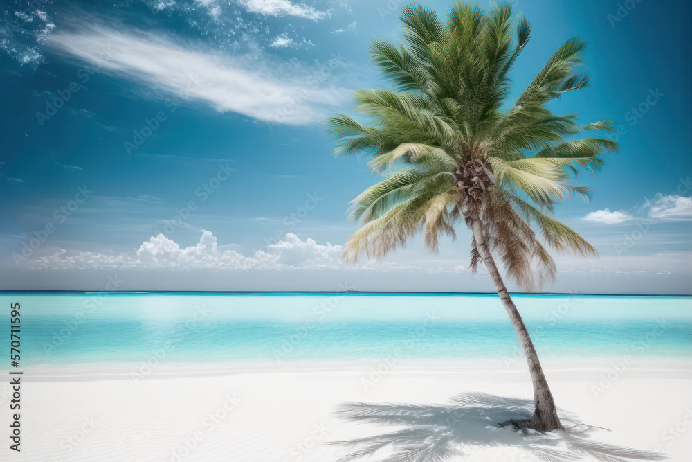 Beautiful colorful background for summer beach vacation as digital illustration (Generative AI)