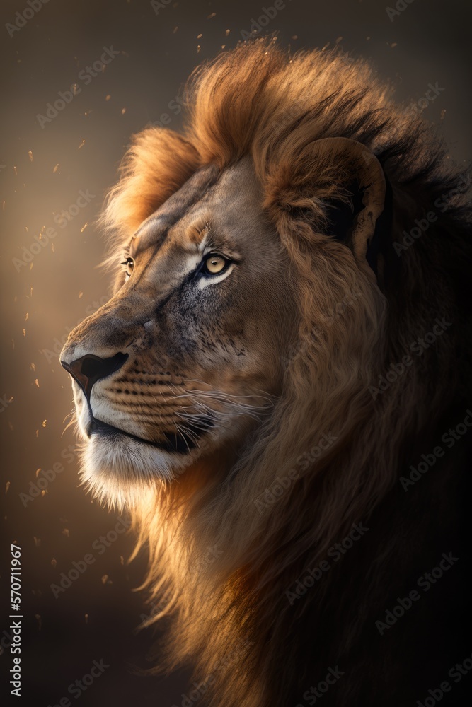 Fototapeta premium lion, animal, wild, head, leo, safari portrait