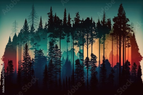 Colorful forest background