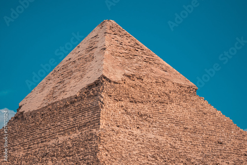 close shot of peak of pyramids in giza