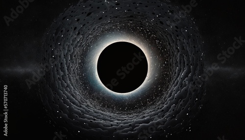  a black hole in the middle of a space filled with stars and a black hole in the middle of the space filled with stars and a black hole in the middle. generative ai