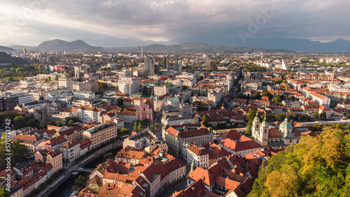 View From Above On Ljubljana Old Town