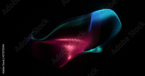 Cosmic mind, black hole, metaverse on a dark background with highlights fish scales, abstract illustration, 3d rendering