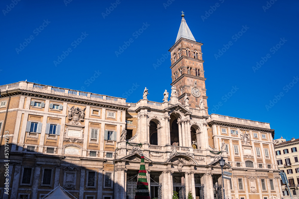 the Facade of Basilica di Santa Maria Maggiore in Rome, Italy the Facade of Basilica di Santa Maria Maggiore in Rome, Italy