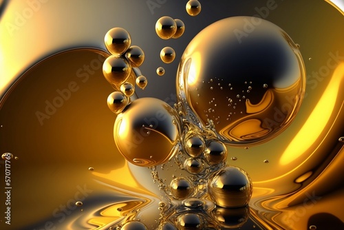Abstrakcja - płynne złoto - kule 