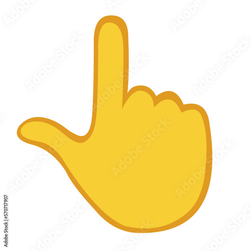 vector illustration of a yellow cartoon hand pointing up