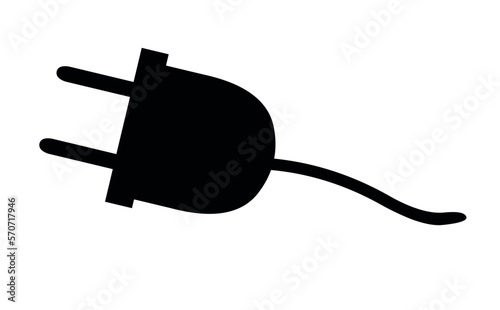 vector illustration black silhouette of a plug