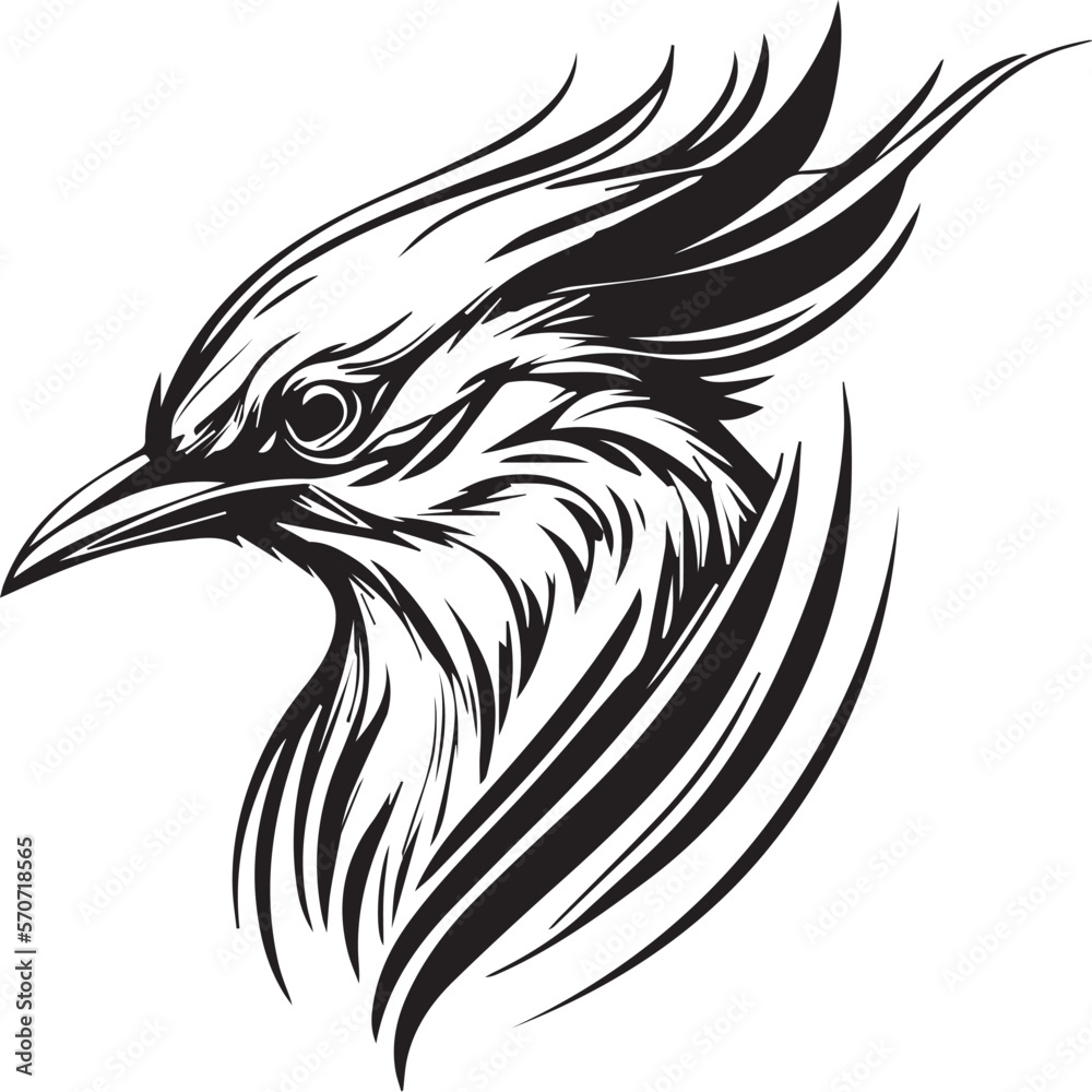 Fototapeta premium Vector logo with an animal, heraldry, lines, black and white, no background, on a white background, emblem, isolated, branding, sign