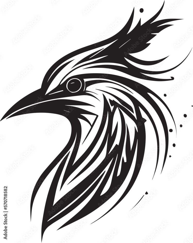 Fototapeta premium Vector logo with an animal, heraldry, lines, black and white, no background, on a white background, emblem, isolated, branding, sign