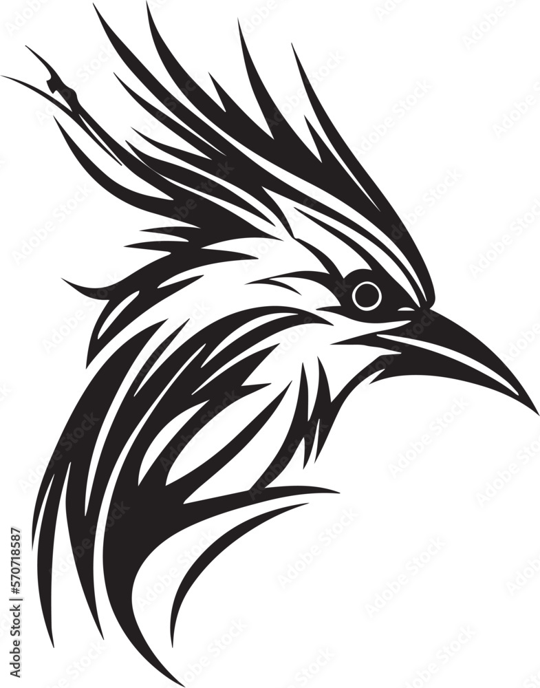 Fototapeta premium Vector logo with an animal, heraldry, lines, black and white, no background, on a white background, emblem, isolated, branding, sign
