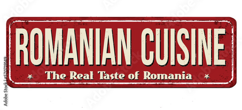 Romanian cuisine vintage rusty metal sign
