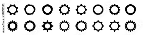 Set of simple gears icon.Gear wheels line black icons .Cogwheel machine gears.