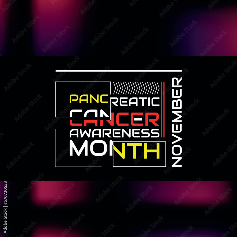 Pancreatic Cancer Awareness Month. Geometric design suitable for greeting card poster and banner