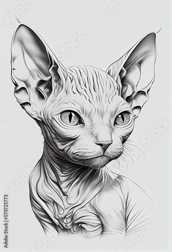 sphynx cat lineart